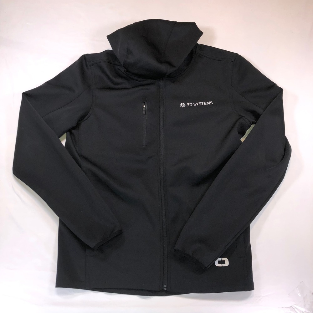 OGIO Mens Full Zip Hooded Jacket Black 3D Systems Logo Size Large 01537